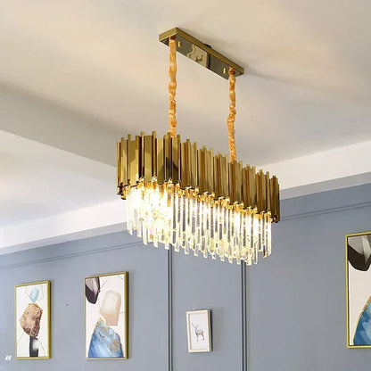 DecorBites™ Golden Luxury Chandelier: Elegant Crystal Ceiling Light for Hotel Living Room