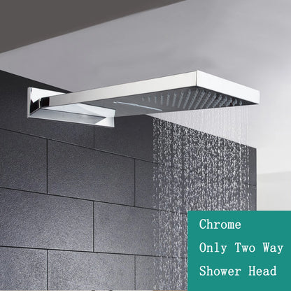 KEMAIDI Golden Black Bathroom Shower Systerm with Hand Spray 3 Functions Shower Faucet Set  Big Rainfall Waterfall Shower Head