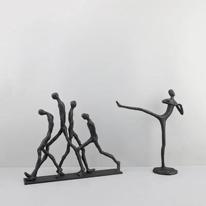 DecorBites™ Iron Man Abstract Sculpture Black Metal Figurine Decor for Room Aesthetics