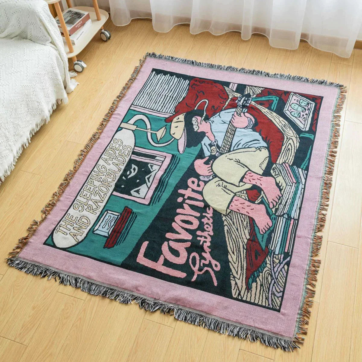 Tapestry Knit Sofa Blanket