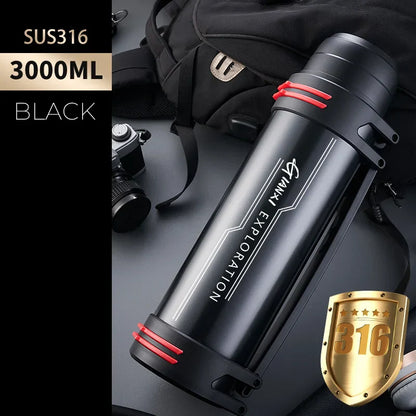 DecorBites™ Insulated Stainless Steel Water Bottle Large Capacity Flask Outdoor Travel Cup