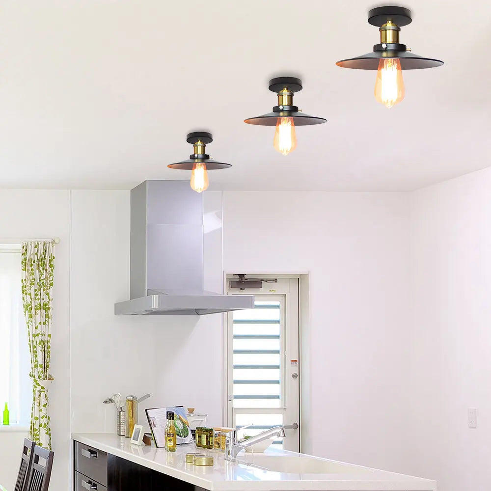 DecorBites™ Industrial Flush Mount Light for Home Decor in Bedroom, Kitchen, Living Room