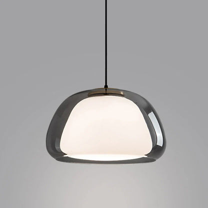 Nordic Double Glass Pendant Light in Amber, Gray, or Clear