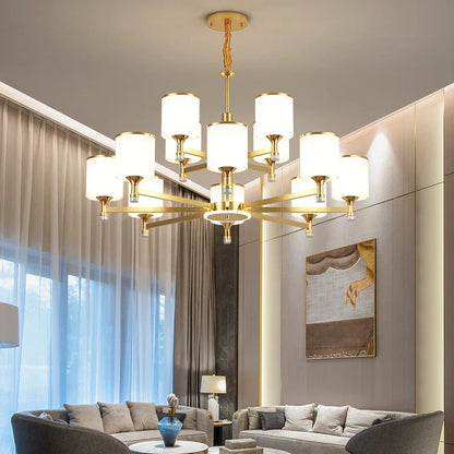 DecorBites™ Glass Chandelier: Nordic Modern LED Hanging Light for Living Room and Bedroom