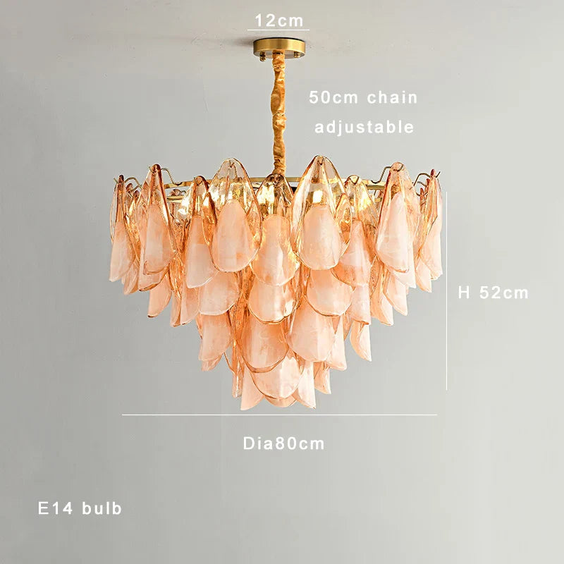 Gold Chrome Petal Chandelier