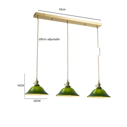 DecorBites™ Green Glass LED Pendant Light for Home, Restaurant, Bar, and Loft Style Decor.