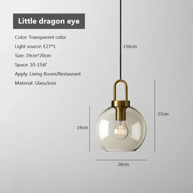 DecorBites™ Industrial Glass Pendant Light for Living Room Kitchen Chandeliers