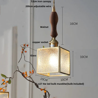 DecorBites™ Glass Globe LED Pendant Light Fixture for Porch Kitchen Aisle, Adjustable Hanging Lamp