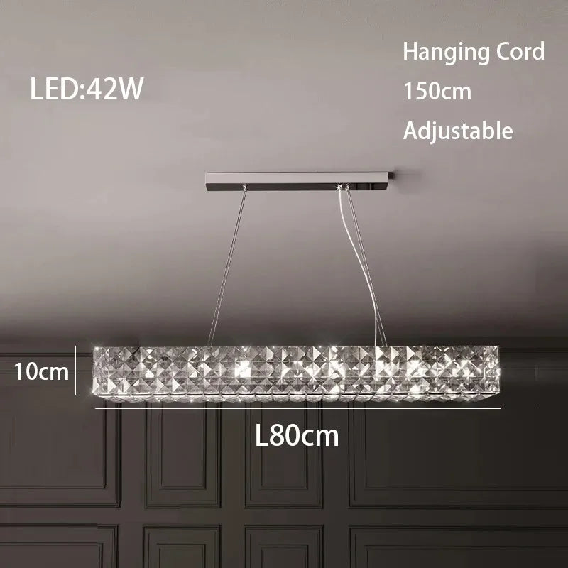 DecorBites™ Crystal LED Chandelier: Modern Luxury Chrome Steel & Clear K9 Crystal Lighting