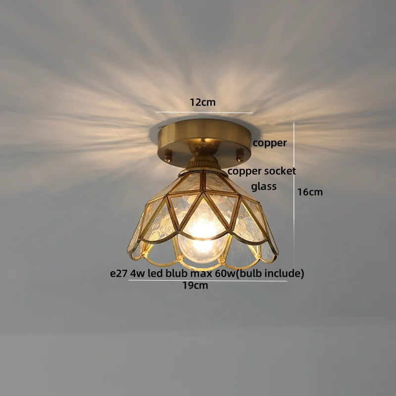 DecorBites™ Glass LED Ceiling Lamp Modern Copper Socket Ceiling Lights