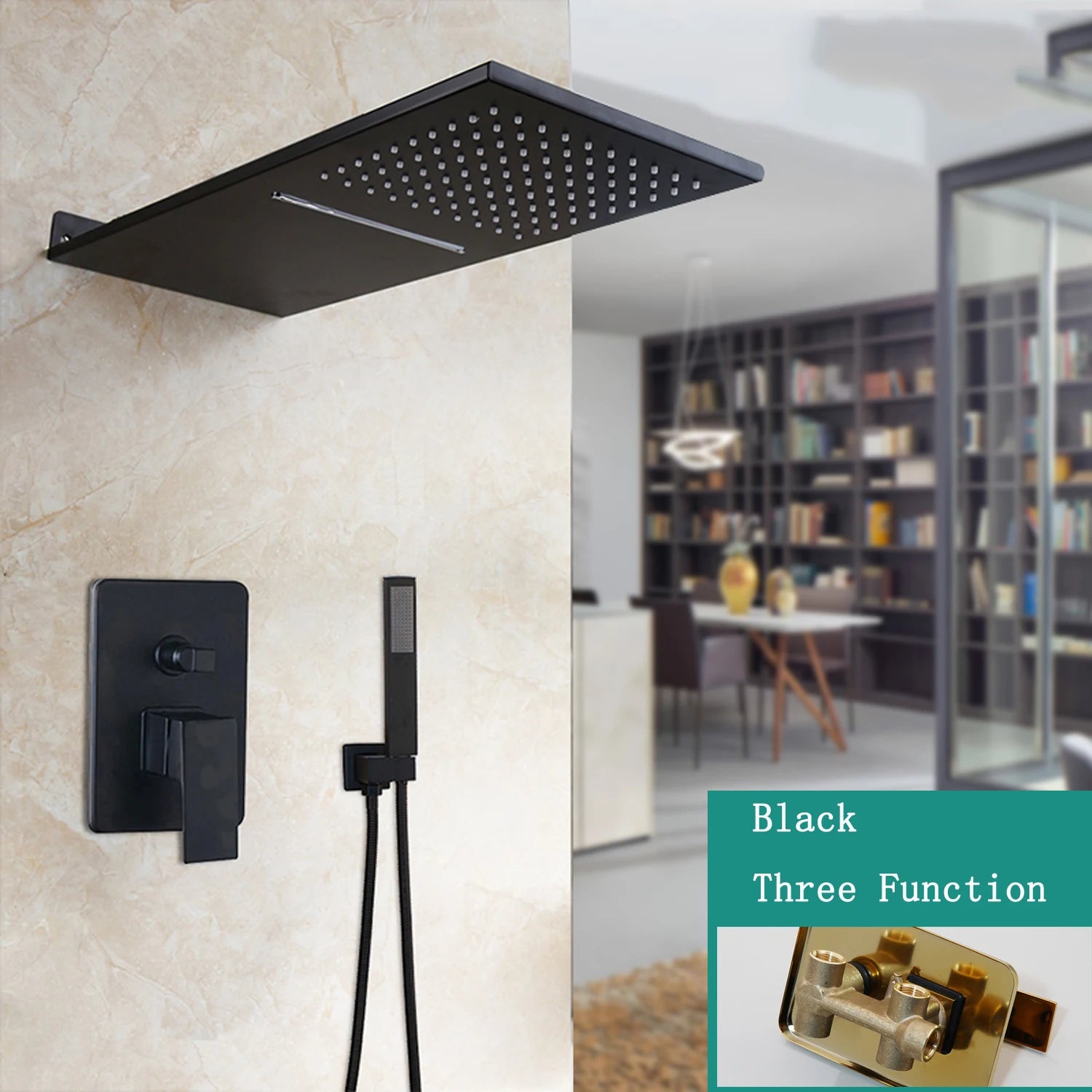 Gold Black Shower System