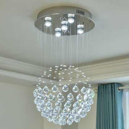 DecorBites™ Crystal Ball Ceiling Chandelier: Elegant LED Light Fixture for Home Decor