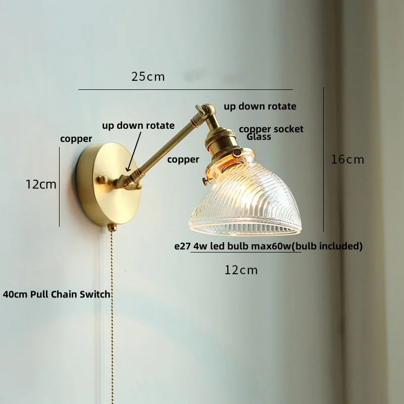 DecorBites™ Clear Glass LED Wall Sconce Rotate Up Down, Perfect for Dining Room, Bathroom