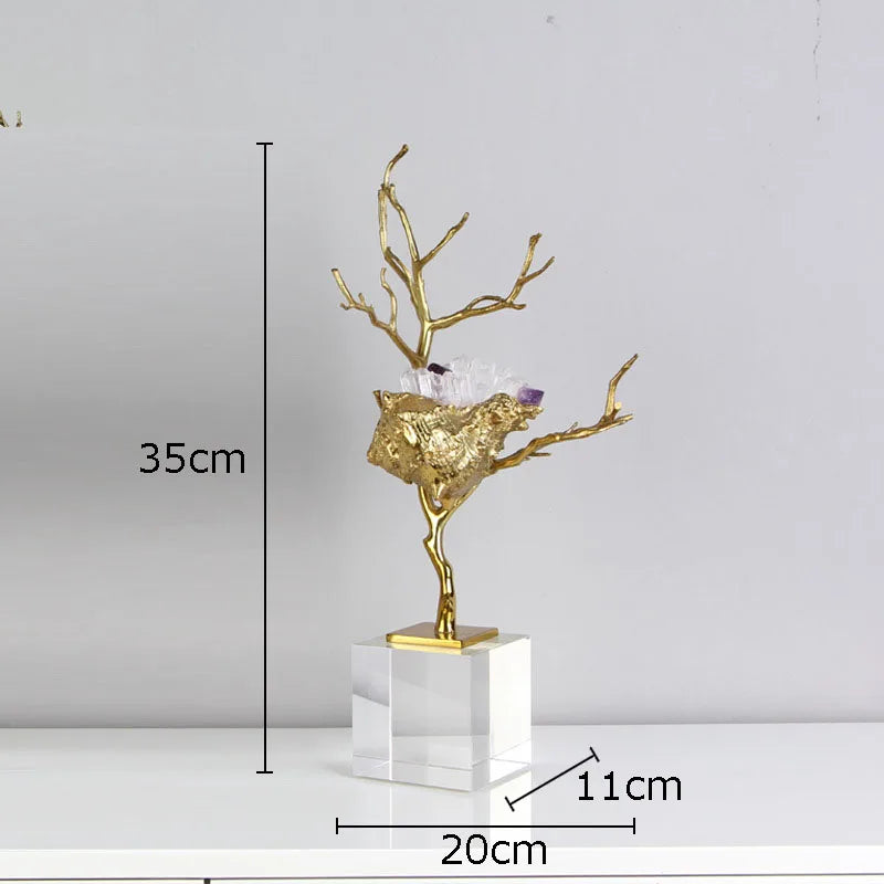 Golden Metal Conch Sculpture