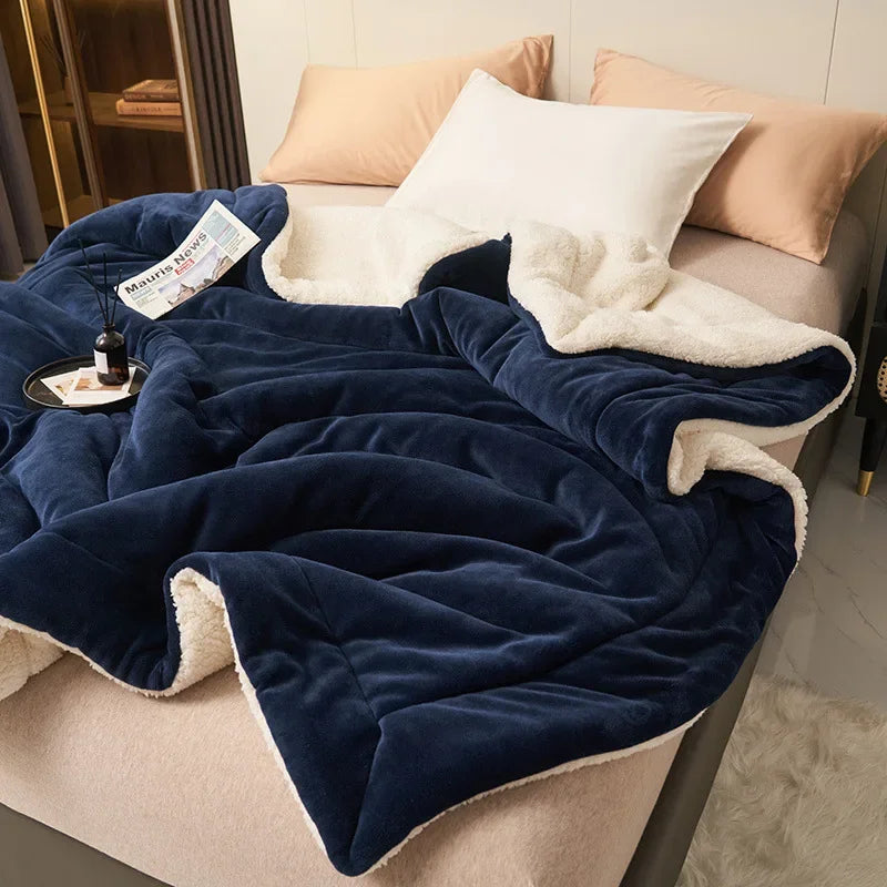 DecorBites™ Double Layer Queen Blanket Super Soft Plush Warm Comfort for Autumn/Winter