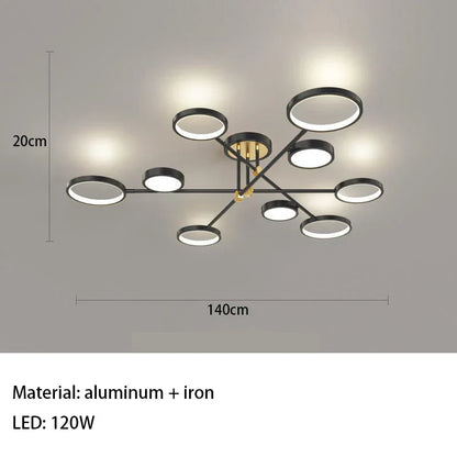 Minimalist Gold Black Chandelier