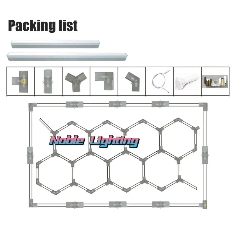 DecorBites™ Hexagon LED Ceiling Light for Barbershop and Garage Hair Salon