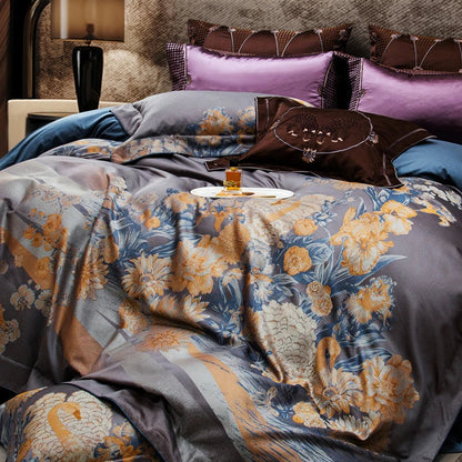 DecorBites™ Jacquard Egyptian Cotton Bedding Set: Duvet Cover, Pillowcases, and Fitted or Bed Sheet