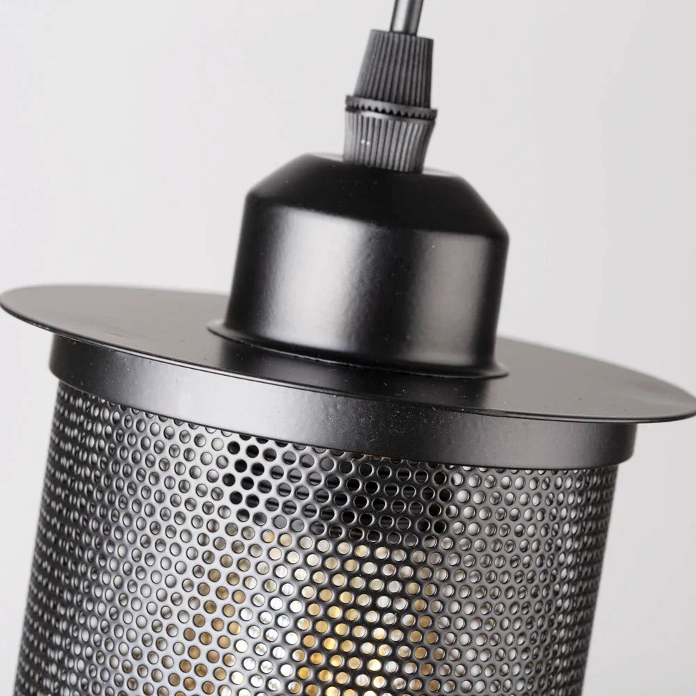 Black Iron Cage Pendant Light