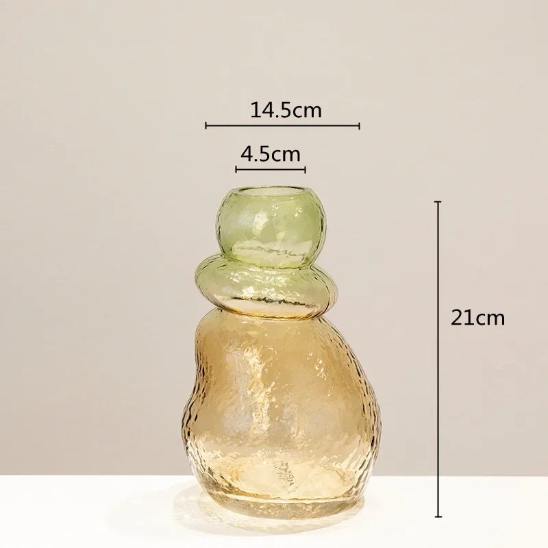 Gradient Glass Gourd Vase