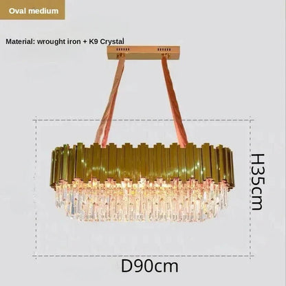 DecorBites™ Crystal Ceiling Chandelier: Luxury Round LED Light for Living Room, Artistic Home Decor