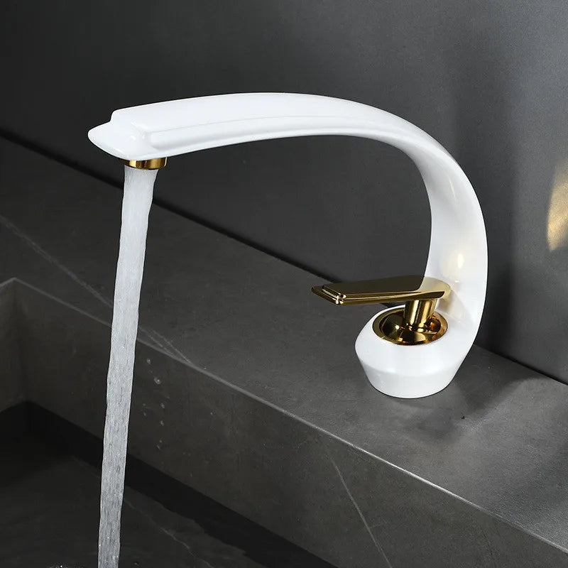 Gold Black Brass Faucet With Single Handle