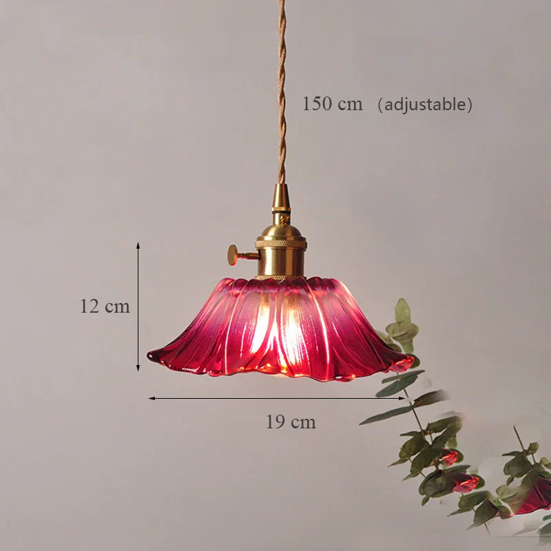 Sunflower Glass Brass Pendant