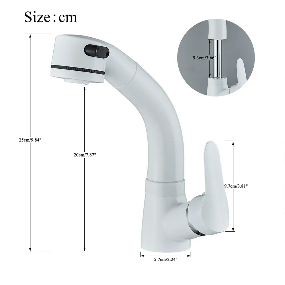 DecorBites™ Lift-Up Bathroom Sink Faucet Chrome Finish 360-degree Rotation Water Mixer