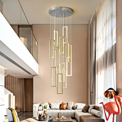 DecorBites™ Crystal LED Pendant Light Luxury Stairs Lustre Modern Lighting Fixture