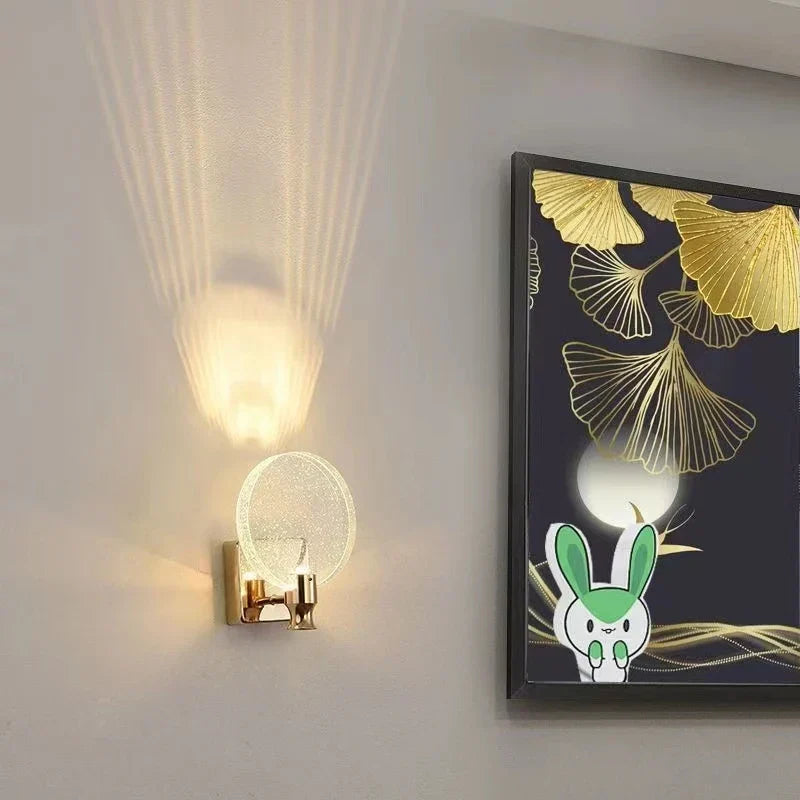 DecorBites™ Gold LED Crystal Wall Sconce for Modern Bedroom Bathroom Living Room Lighting