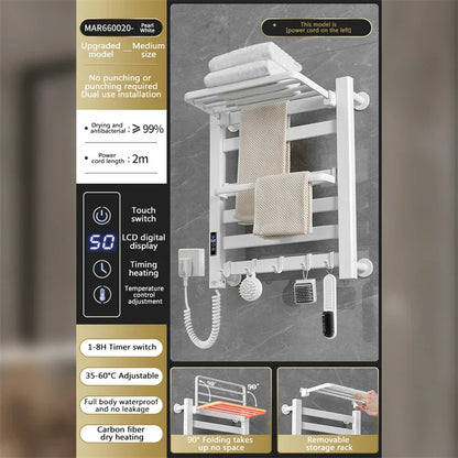 DecorBites™ Electric Towel Radiator Warmer Rack for Smart Bathroom Storage and Heating