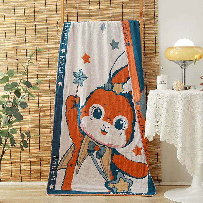 DecorBites™ Cotton Gauze Adult Bath Towels: Luxury, Quick-Dry, Soft & Absorbent