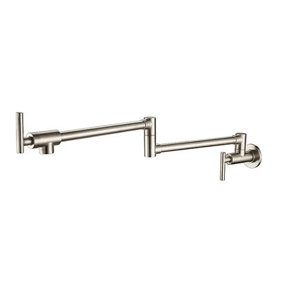 DecorBites™ Brushed Gold Kitchen Pot Filler Faucet Wall Mount Single Cold Foldable Spout