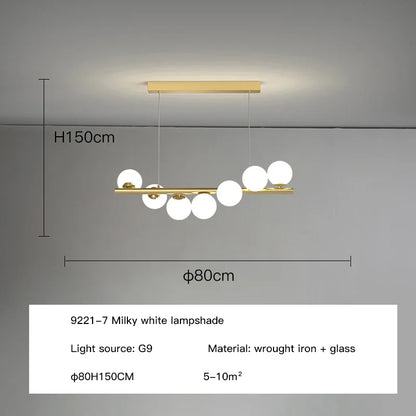 DecorBites™ Glass Balls LED Ceiling Chandeliers G9 Pendant Lights for Home Decor