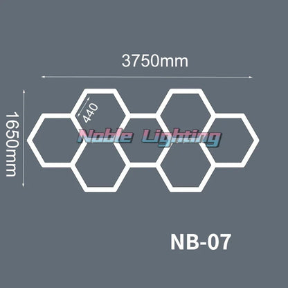 DecorBites™ Geometric LED Lights for Exhibition Car Detailing Garage Workshop - Polygonal Snowflake Theme
