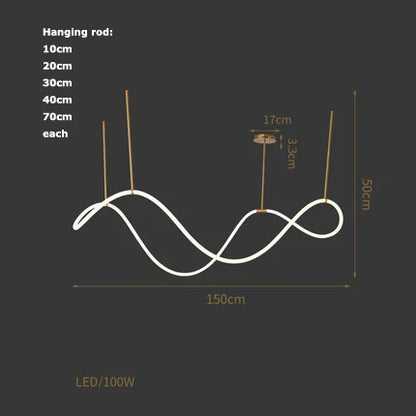 DecorBites™ Lines Chandelier: Modern Designer Lighting for Living Room, Dining, and Bar
