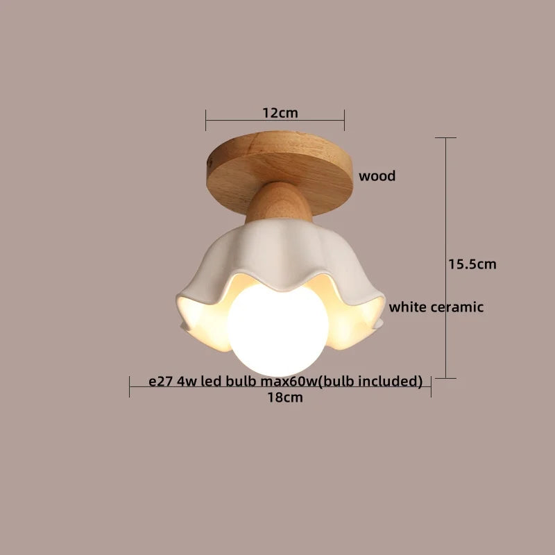 DecorBites™ LED Ceiling Lamp Modern Style Wood Glass Luminaria