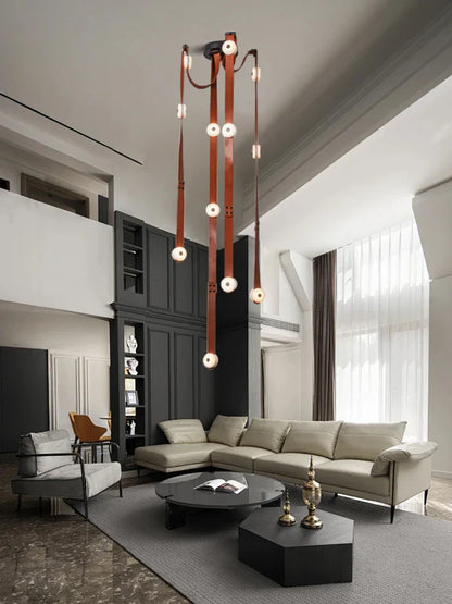 DecorBites™ Designer Belt Marble Pendant Lights: Luxury Dimmable Fixture for Villa Duplex
