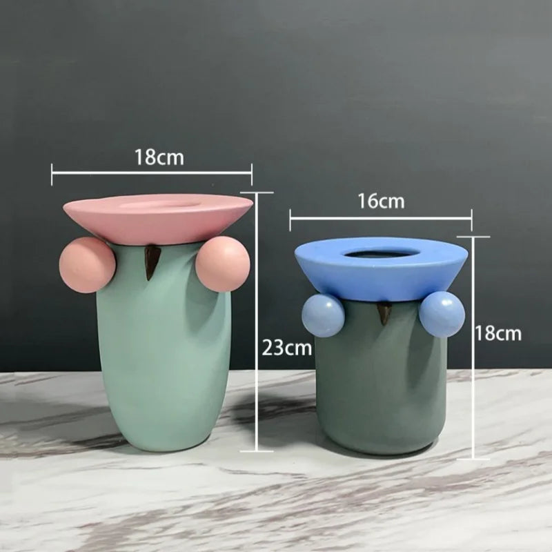 DecorBites™ Geometric Ball Ceramic Vase Hand-made Home Decor