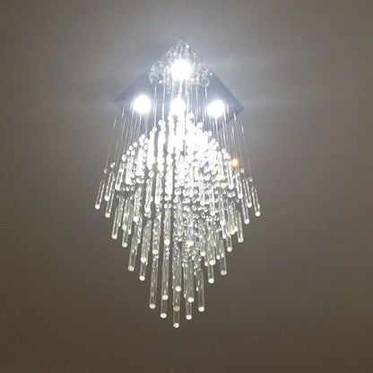 DecorBites™ Crystal Ceiling Chandelier Modern Living Room Lighting Fixture Loft Staircase Lustre