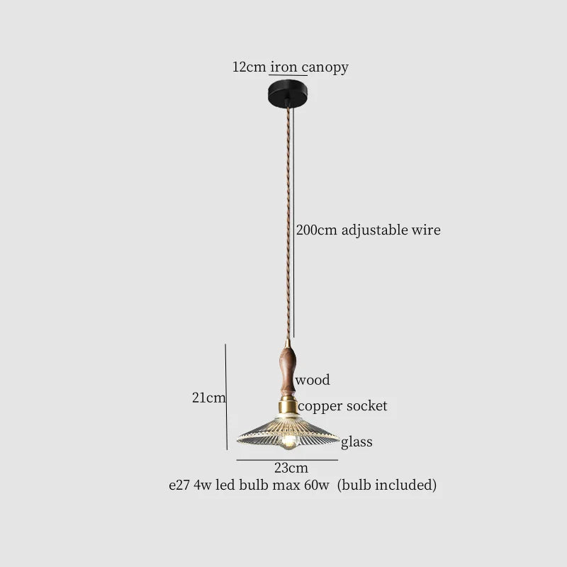 DecorBites™ Clear Glass LED Pendant Light for Bedside Living Dining Decor