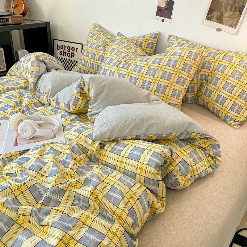 Check Cotton Duvet Set