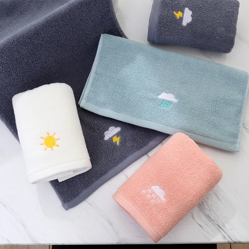 Cotton Weather Embroidery Towel