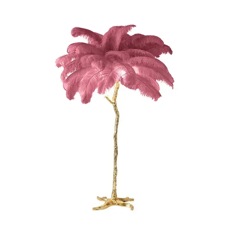 DecorBites™ Elegant Feather Floor Lamp with Adjustable Bulbs for Stylish Home Decor