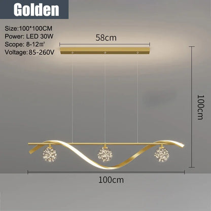 DecorBites™ Glass Ball LED Chandelier Pendant Light for Modern Living and Dining Room
