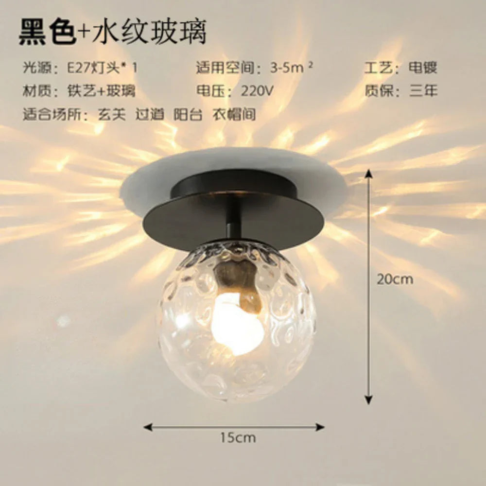 Gold Ball Glass Ceiling Lamp
