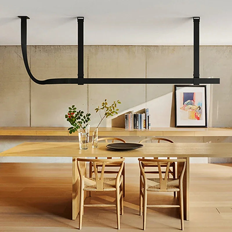 Leather Belt Chandelier Brown 120cm Pendant
