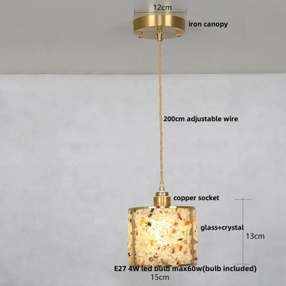 DecorBites™ Crystal Glass LED Pendant Light Fixture for Kitchen Dining Room Bar Luxury Art Decor