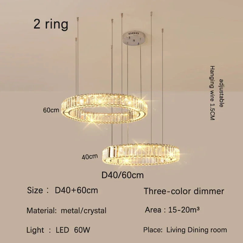 Gold Crystal Halo Chandelier