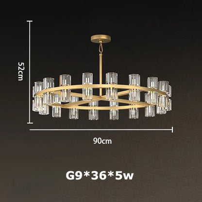 DecorBites™ Crystal Black Gold Luxury LED Hanging Pendant Light for Living Room